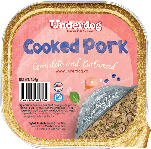 UNDERDOG Frozen Cooked Dog Food (Mix & Match)